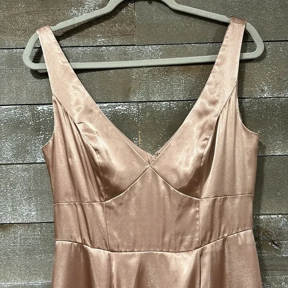 Galina Signature David’s Bridal satin dress with pockets size 8 - Picture 2 of 10